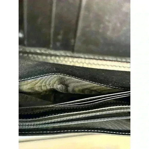 GUCCI Black Leather‎ Long Folded Wallet With Button Closure. Vintage, Classic - Picture 16 of 16